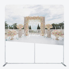 Aperturee - Aperturee Clouds Sky Floral Arch Wedding Pillow Cover Backdrop