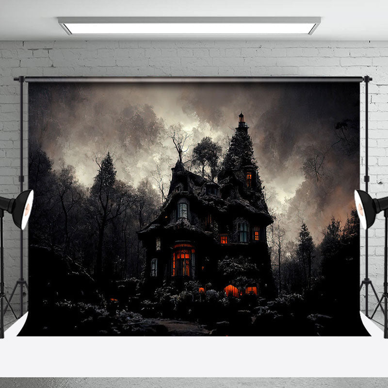 Aperturee - Aperturee Cloudy Scary Deserted Witch House Halloween Backdrop