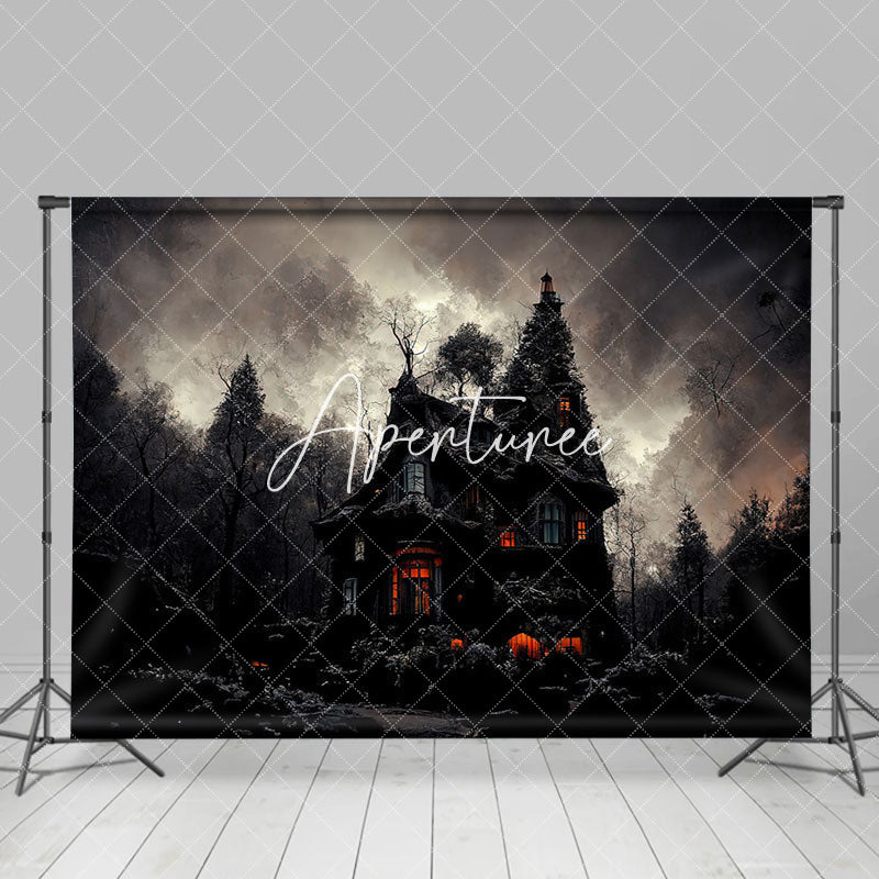 Aperturee - Aperturee Cloudy Scary Deserted Witch House Halloween Backdrop