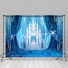 Aperturee - Aperturee Cold Ice World Snowy Winter Castle Cartoon Backdrop