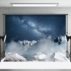 Aperturee - Aperturee Cold Mist Snow Mountain Star Sky Winter Backdrop