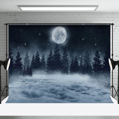 Aperturee - Aperturee Cold Night Moon Forest Snow Winter Photo Backdrop