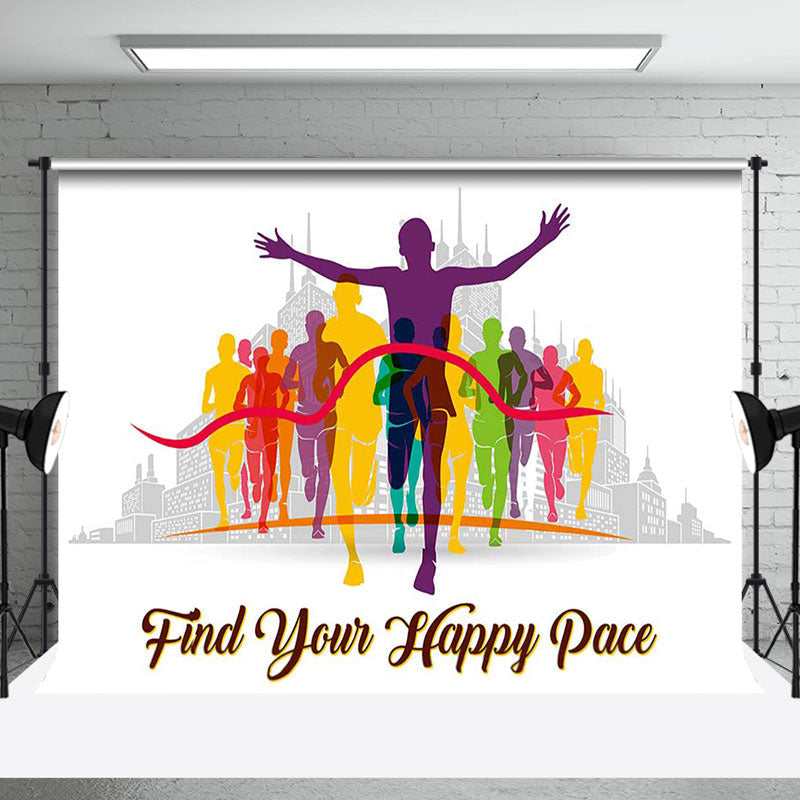 Aperturee - Aperturee Color Athlete Fine Your Happy Pace Marathon Backdrop