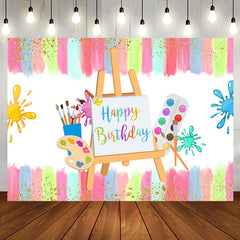 Aperturee - Aperturee Color Brush Artboard Birthday Backdrop for Kids