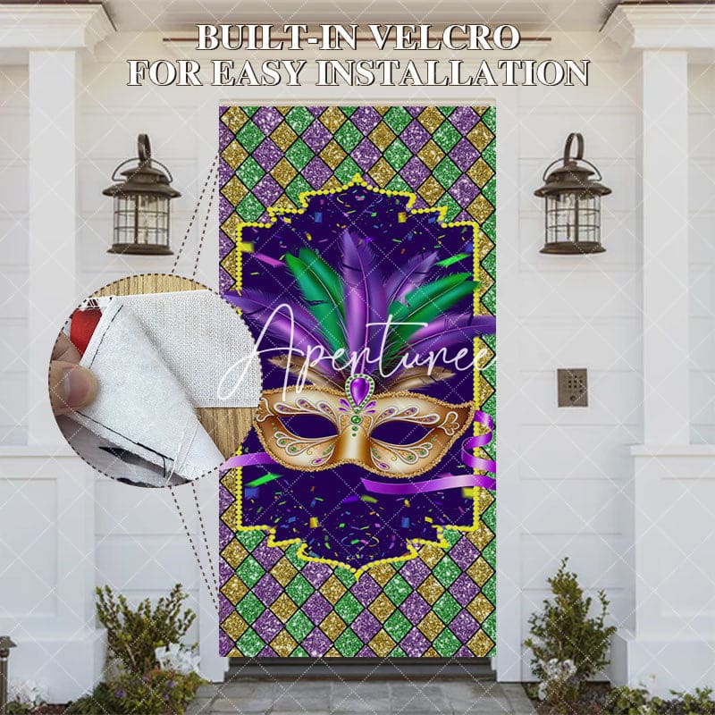 Aperturee - Aperturee Color Glitter Diamonds Mask Masquerade Door Cover