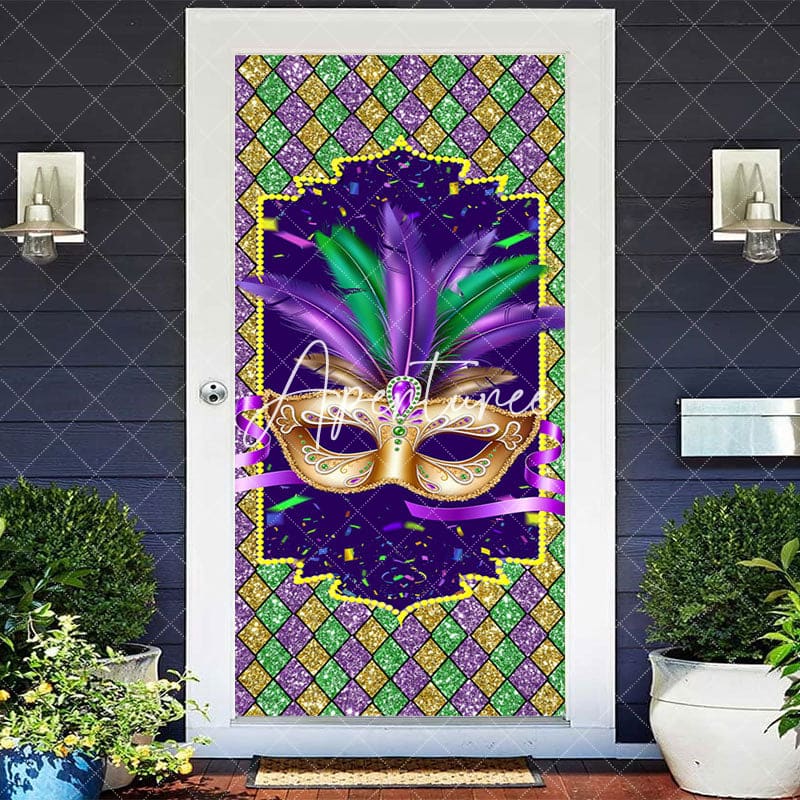 Aperturee - Aperturee Color Glitter Diamonds Mask Masquerade Door Cover