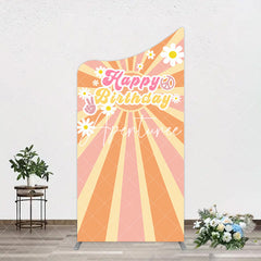 Aperturee - Aperturee Color Groovy Sun Daisy Happy Birthday Arch Backdrop