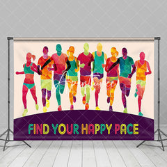 Aperturee - Aperturee Color Marathon Athlete Fine Your Happy Pace Backdrop