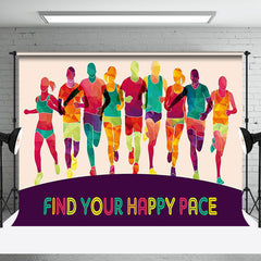 Aperturee - Aperturee Color Marathon Athlete Fine Your Happy Pace Backdrop