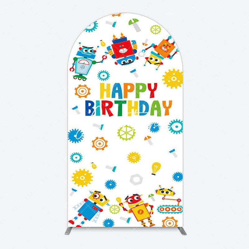 Aperturee - Aperturee Color Measuring Robot Happy Birthday Arch Backdrop