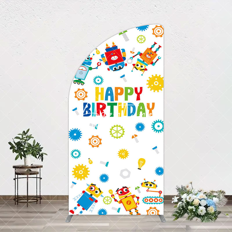 Aperturee - Aperturee Color Measuring Robot Happy Birthday Arch Backdrop