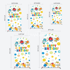 Aperturee - Aperturee Color Measuring Robot Happy Birthday Arch Backdrop