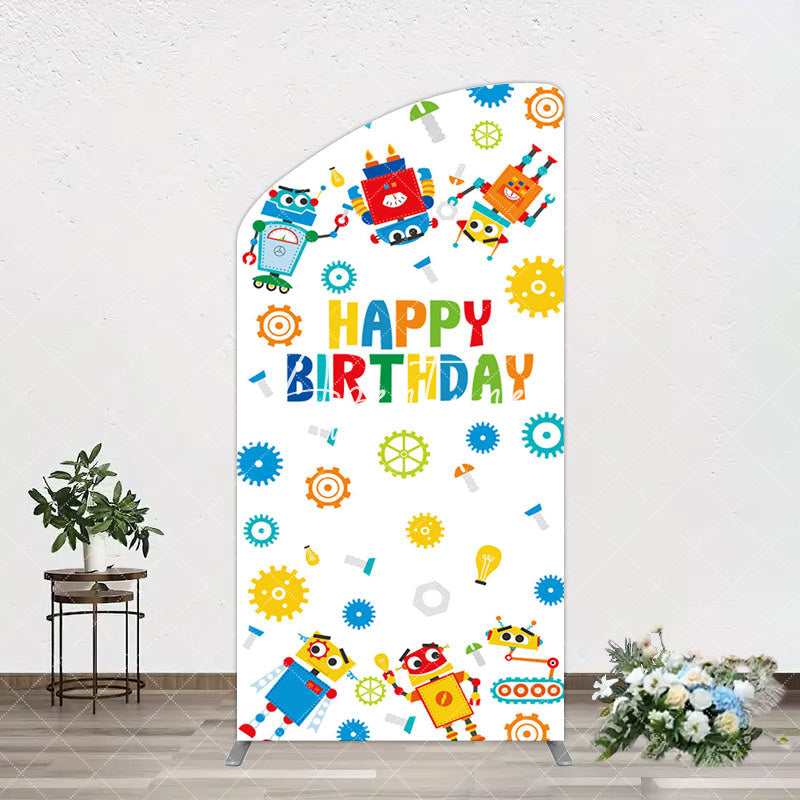 Aperturee - Aperturee Color Measuring Robot Happy Birthday Arch Backdrop