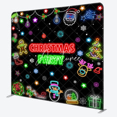 Aperturee - Aperturee Color Neon Snowflake Xmas Party Pillow Case Backdrop