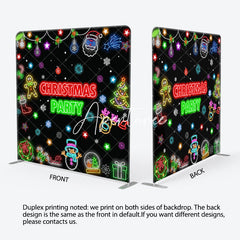 Aperturee - Aperturee Color Neon Snowflake Xmas Party Pillow Case Backdrop