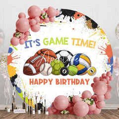 Aperturee - Aperturee Color Splash Painting Balls Round Birthday Backdrop