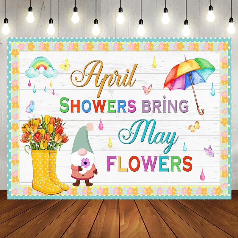 Aperturee - Aperturee Colorful April Showers Bring May Flower Backdrop