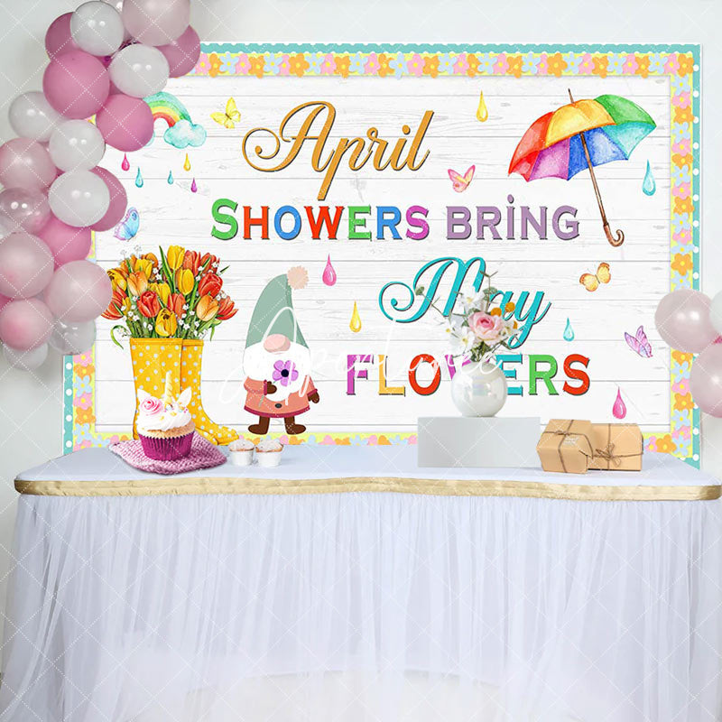 Aperturee - Aperturee Colorful April Showers Bring May Flower Backdrop