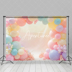 Aperturee - Aperturee Colorful Arch Balloons Cake Smash Photo Backdrop