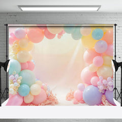 Aperturee - Aperturee Colorful Arch Balloons Cake Smash Photo Backdrop