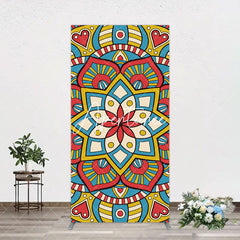 Aperturee - Aperturee Colorful Artistic Floral Mandala Lohri Arch Backdrop