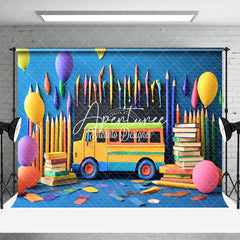 Aperturee - Aperturee Colorful Back To School Chalkboard Photography Backdrop