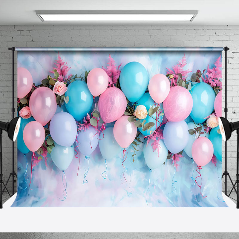 Aperturee - Aperturee Colorful Balloons Fine Art Wall Cake Smash Backdrop