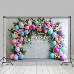 Aperturee - Aperturee Colorful Balloons Floral Plant Wedding Backdrop