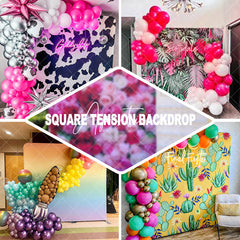 Aperturee - Aperturee Colorful Balloons Glitter Lighted Square Backdrop