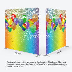 Aperturee - Aperturee Colorful Balloons Glitter Lighted Square Backdrop