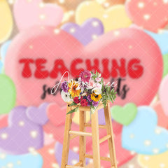 Aperturee - Aperturee Colorful Balloons Teaching Sweet Hearts Backdrop