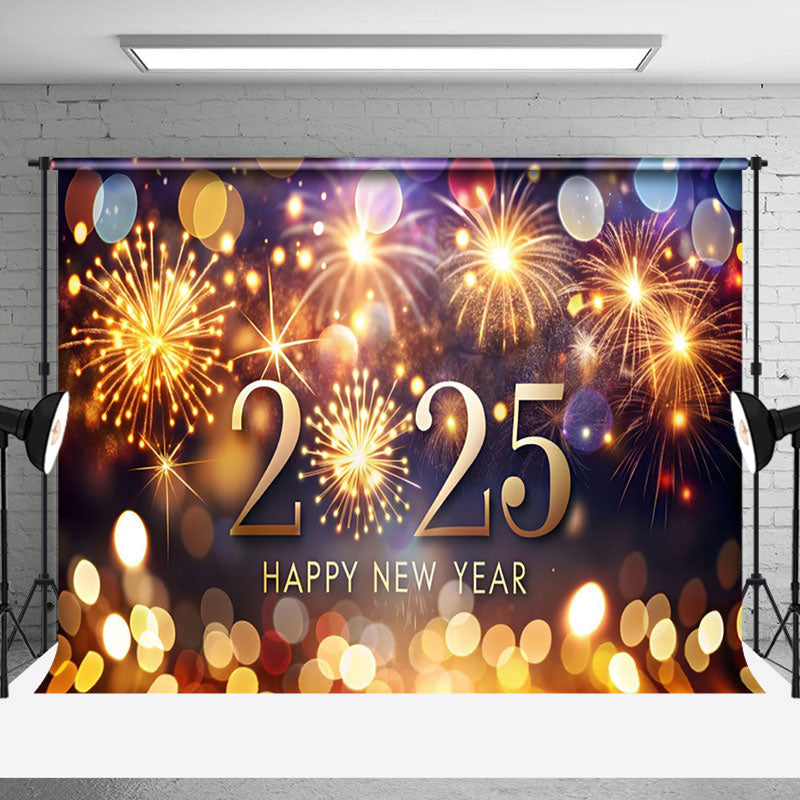 Aperturee - Aperturee Colorful Bokeh 2025 Happy New Year Photo Backdrop