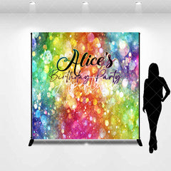 Aperturee - Aperturee Colorful Bokeh Custom Name Birthday Party Backdrop