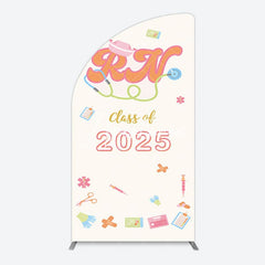 Aperturee - Aperturee Colorful Class 2025 Nurse Graduation Half Moon Arch Backdrop
