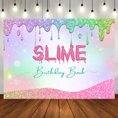 Aperturee - Aperturee Colorful Cream Glitter Slime Birthday Bash Backdrop