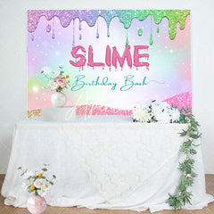 Aperturee - Aperturee Colorful Cream Glitter Slime Birthday Bash Backdrop