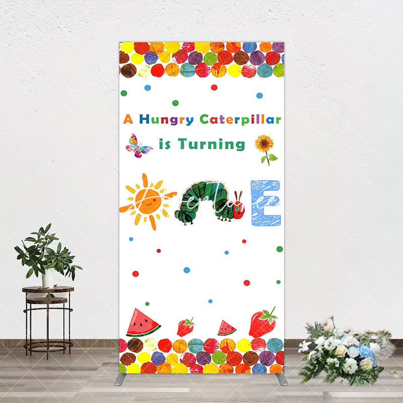 Aperturee - Aperturee Colorful Cute Caterpillar One Birthday Arch Backdrop