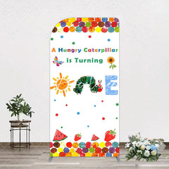 Aperturee - Aperturee Colorful Cute Caterpillar One Birthday Arch Backdrop