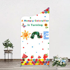 Aperturee - Aperturee Colorful Cute Caterpillar One Birthday Arch Backdrop