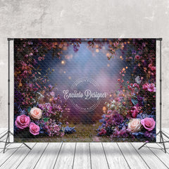 Aperturee - Aperturee Colorful Dense Floral Blurry Wedding Photo Backdrop