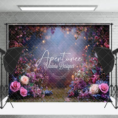 Aperturee - Aperturee Colorful Dense Floral Blurry Wedding Photo Backdrop