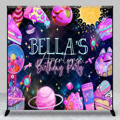 Aperturee - Aperturee Colorful Dessert Galaxy Custom Name Birthday Backdrop