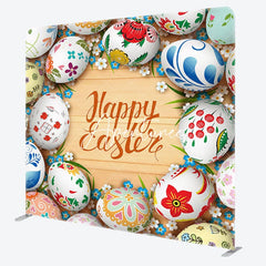 Aperturee - Aperturee Colorful Egg Floral Happy Easter Pillow Case Backdrop