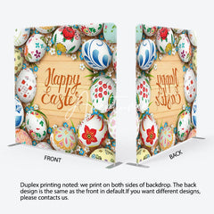 Aperturee - Aperturee Colorful Egg Floral Happy Easter Pillow Case Backdrop