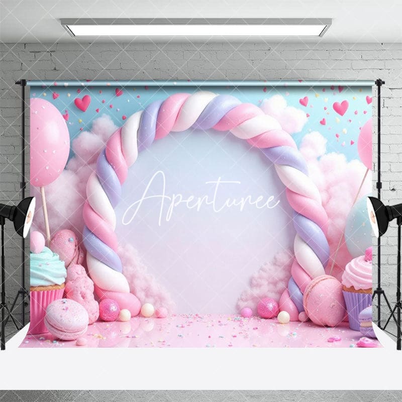 Aperturee - Aperturee Colorful Fairy Candyland Cake Smash Photo Backdrop