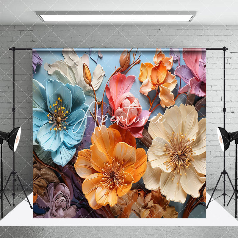 Aperturee - Aperturee Colorful Fine Art Floral Photo Room Set Backdrop