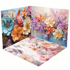 Aperturee - Aperturee Colorful Fine Art Floral Photo Room Set Backdrop