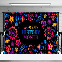 Aperturee - Aperturee Colorful Floral Black Womens History Month Backdrop