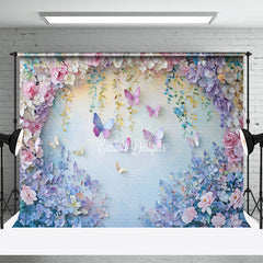 Aperturee - Aperturee Colorful Floral Butterfly Fine Art Photo Backdrop