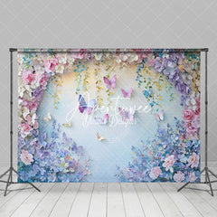 Aperturee - Aperturee Colorful Floral Butterfly Fine Art Photo Backdrop